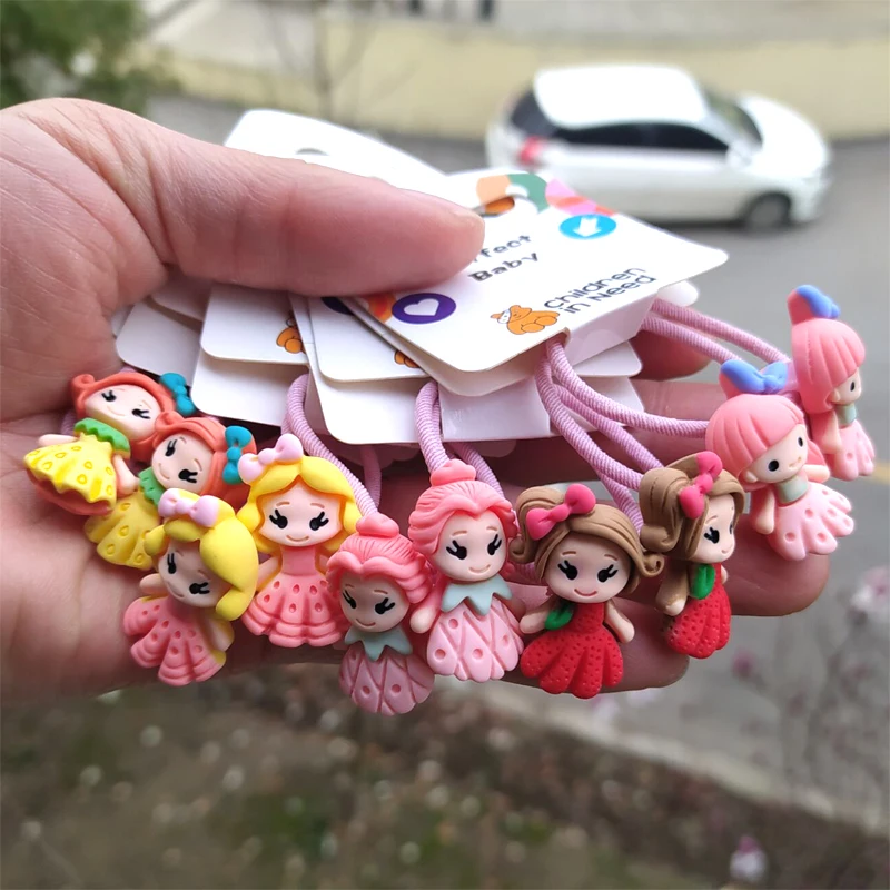 

2PCS Cute Sweet Beautiful Disney Princess Cartoon Headwear Kids Elastic Hair Bands Children Tie Girls Accessories Baby Headdress