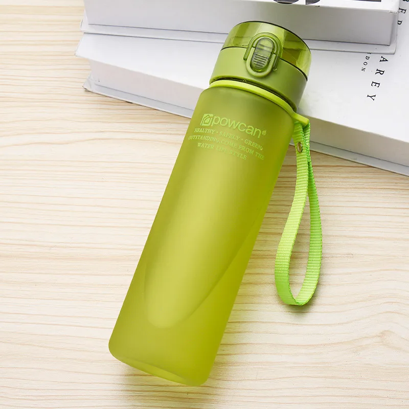 Frosted green Спортивные бутылки для воды дорожная бутылка для воды Минималистичная шейкер бутылки 400 мл/500 мл пластиковая Удобная походная бутылка - Цвет: Frosted green