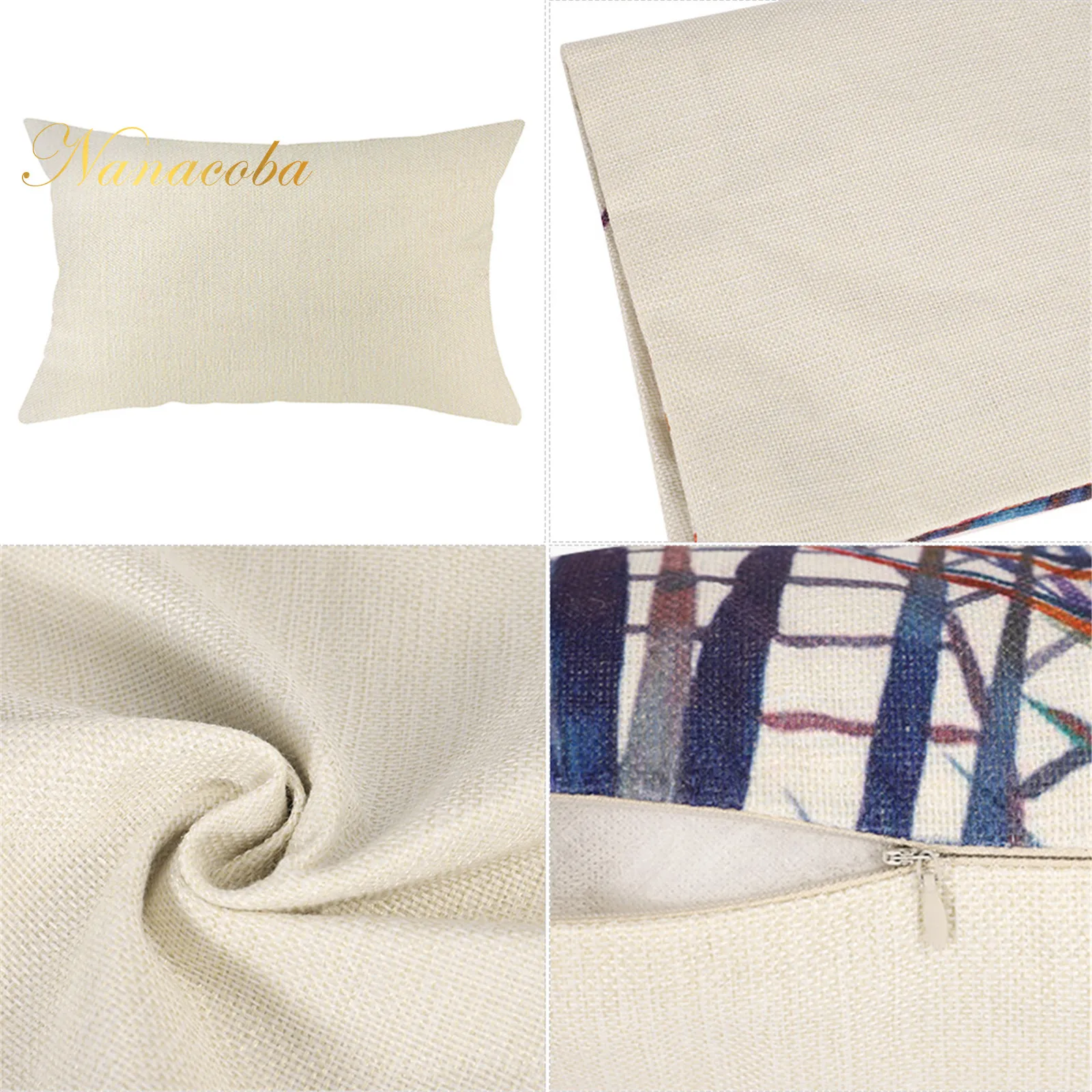 

Green Blue Cushions Cover 30x50cm Pillowcase Flower Printed Sofa Cushions Linen Decorative Throw Pillow Home Decor Pillowcover