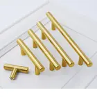 Золотые мебельные ручки Goldenwarm для ящиков, ручки для шкафов, 3 дюйма (76 мм), отверстия для центров, матовая латунная фурнитура для шкафов, 1 упаковка