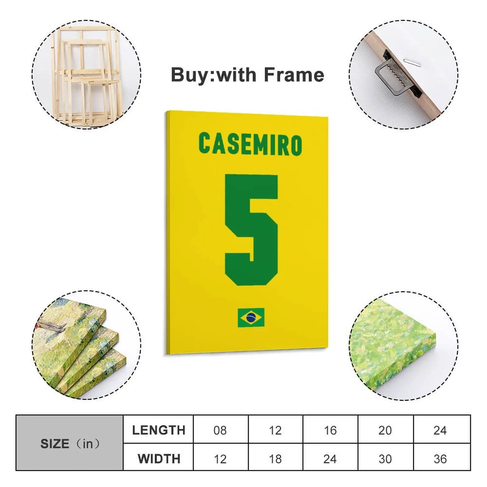 

Decor 5 Carlos Casemiro Brazil Flag Print Painting Canvas Picture for Living Room Wall Room Posters With Frame Modern Home