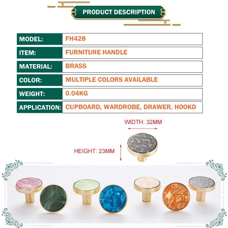 

MARIE FH428 Furniture Handle Door Knobs Cupboard Drawer Pull Kitchen Cabinet Wardrobe Door Handles Hardware Wall Hook