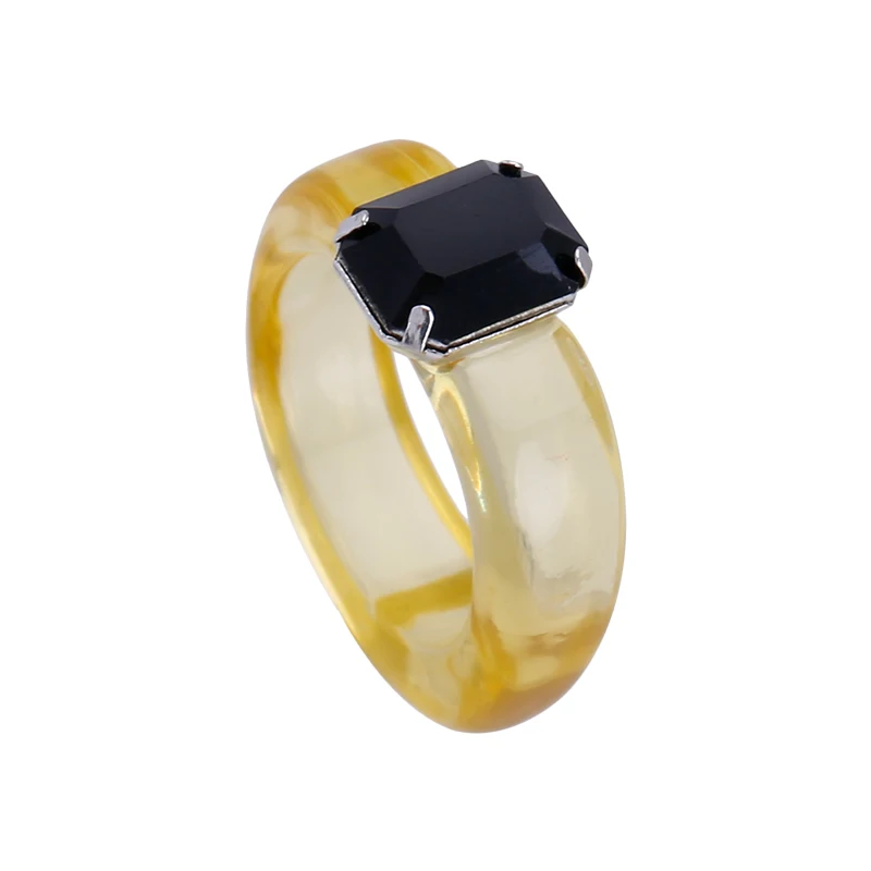 

Korean Jelly Transparent Zircon Ring Internet Celebrity Special-Interest Design Simple Ring 2021 New Trendy Index Finger Ring
