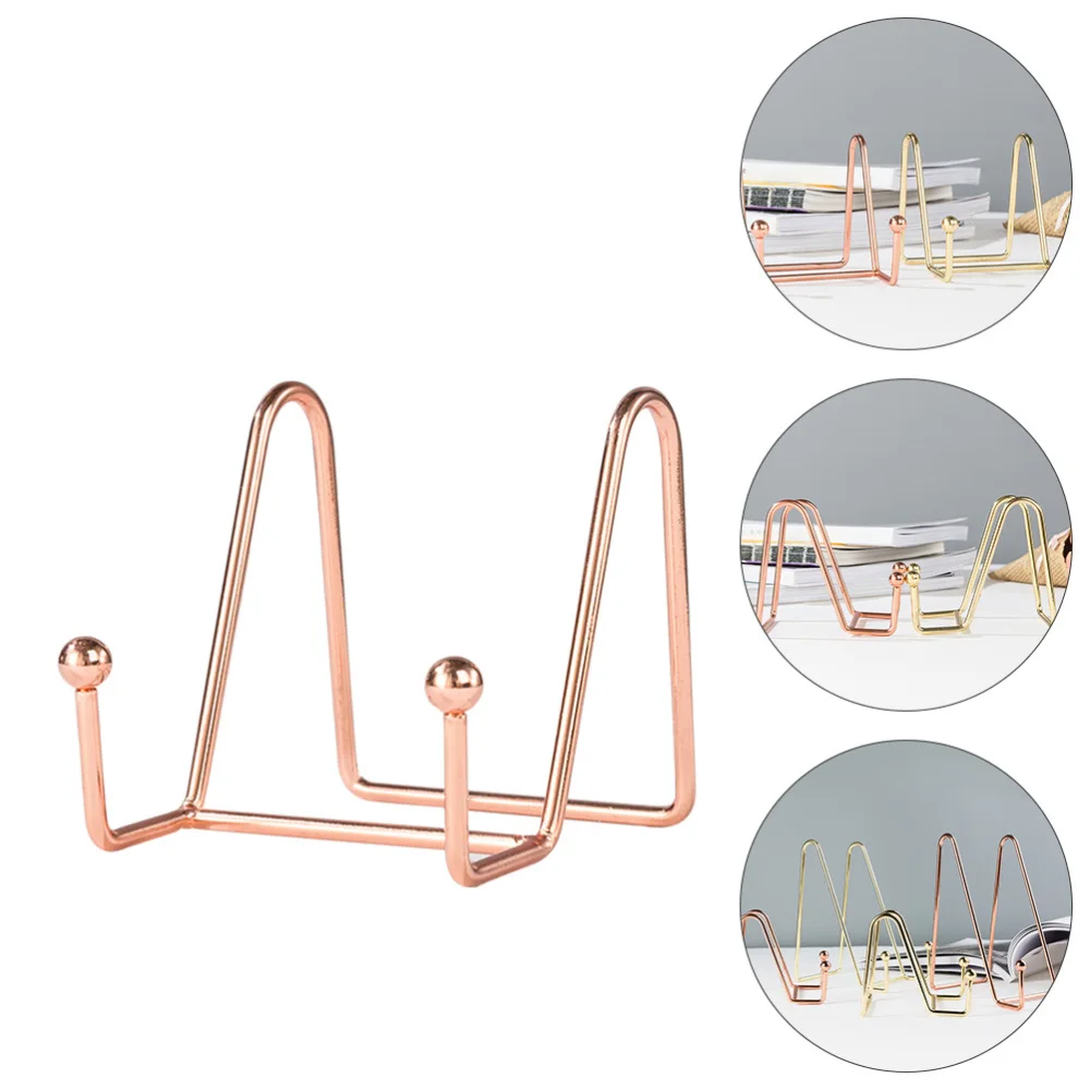 

2pcs Desktop Memo Display Stands Book Holders Book Storage Stands (Rose Gold)