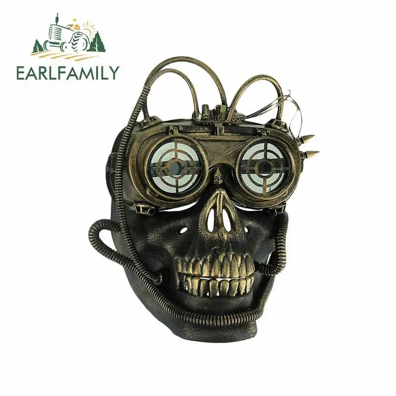 EARLFAMILY 13 см x 10 6 для Хэллоуина стимпанк череп лицо Смешные JDM автомобильные