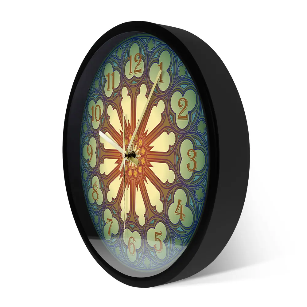 Готические настенные часы с узором в виде роз и окон средневековая европейская