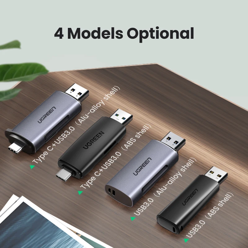 Кардридер Ugreen устройство считывания карт памяти USB Type C дo SD Micro TF OTG для ПК ноутбука