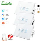 Умный дом ZigBee, настенный сенсорный переключатель с Wi-Fi, диммервентиляторвыключатель для штор, совместим с Alexa Google Home