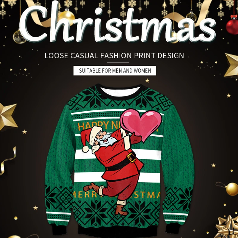 

Sweatshirt Women Casual 3D Printed Pullovers Winter Clothes Women Christmas Sweatshirt Streetwear Women Men Crewneck Sweatshirt