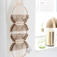 creative wall hanging soft decoration with three rings woven and connected tapestry hanging decorations mexican home decoration