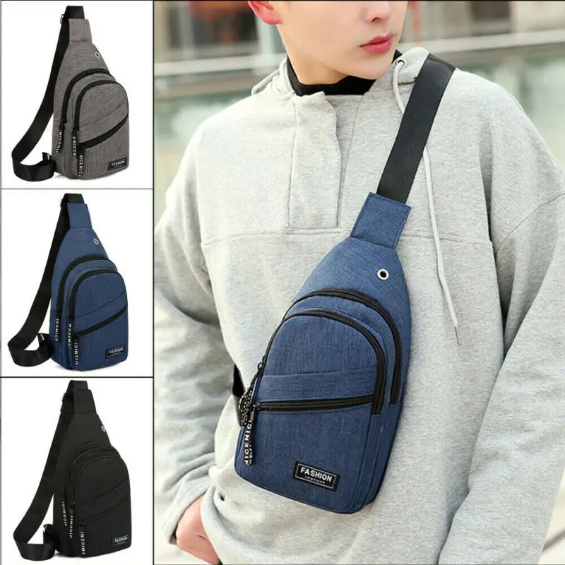 

2019 модная мужская однотонная наплечная сумка, спортивная нагрудная сумка через плечо, Новая повседневная сумка