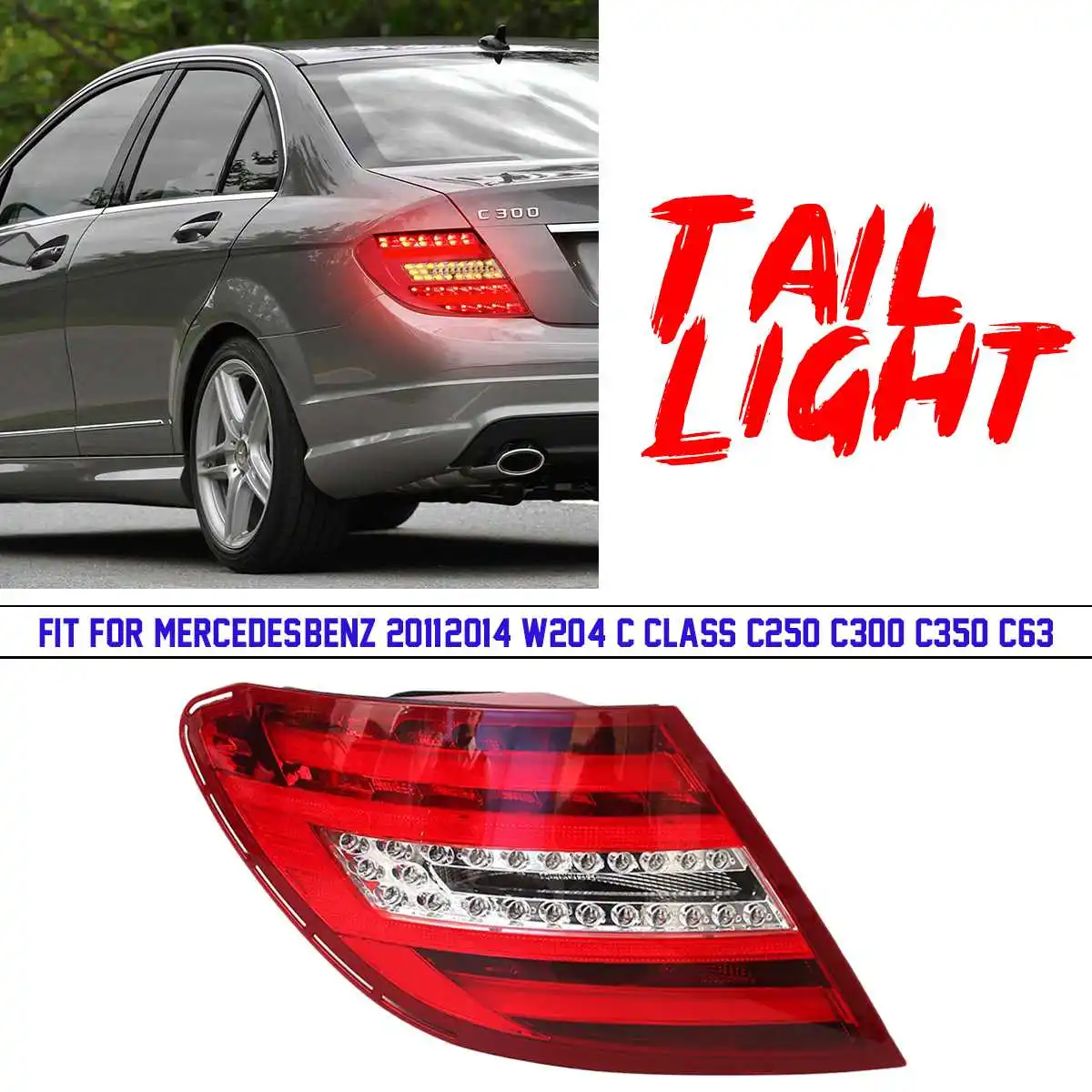 Светодиодный автомобиля задние фонари для Mercedes-Benz 2011- W204 C Class C250 C350 C63 12V комплект для освещения автомобиля красный чистый АБС-пластик Пластик