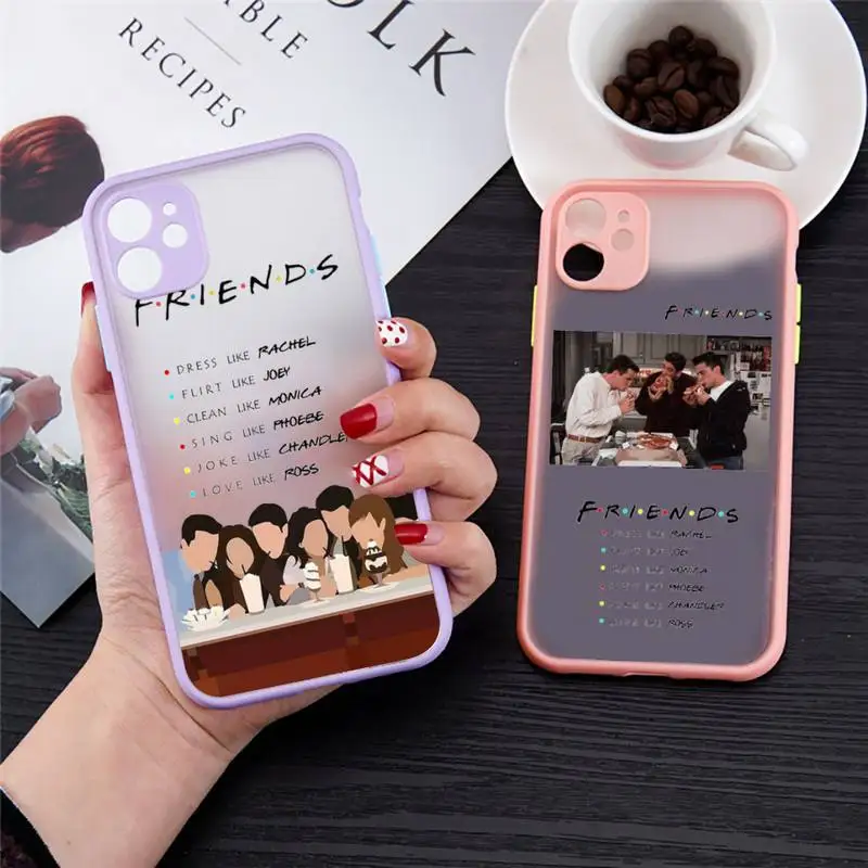 

Central Perk Coffee friends tv show Phone Case For iPhone 12 11 Mini Pro XR XS Max 7 8 Plus X Matte transparent Pink Back Cover