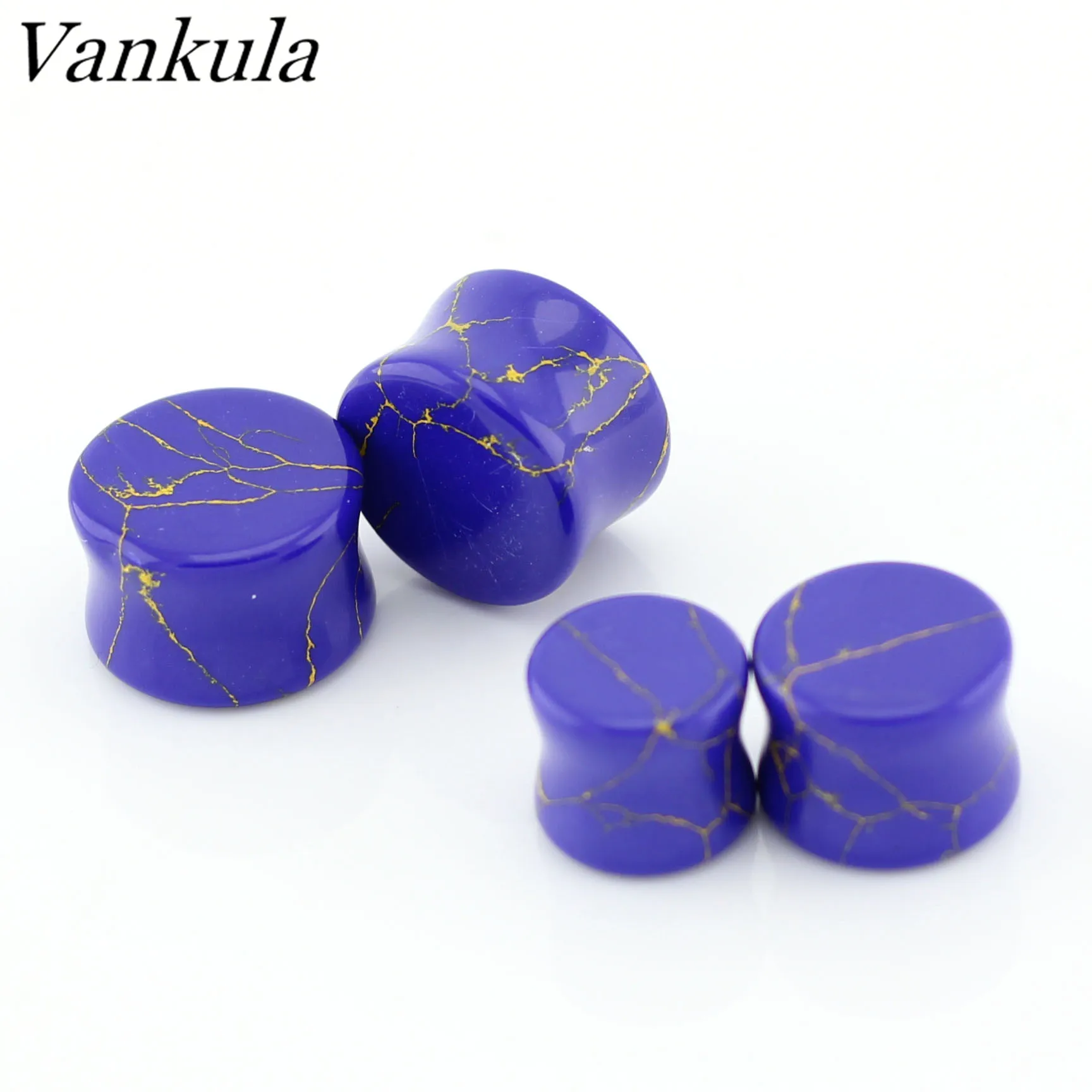 Vankula 2 шт. Натуральный камень туннели для ушей фиолетовый ювелирные украшения