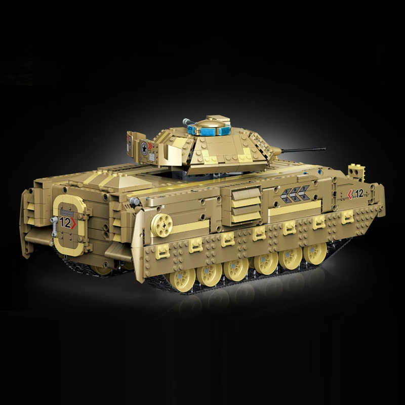 1763 шт RC военный M2A2 боевой танк строительные блоки приложение пульт