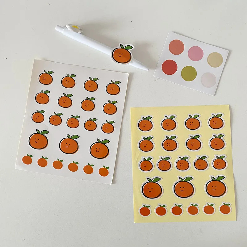 Милые апельсины смайлик медведь этикетки стикеры Канцтовары мобильный телефон