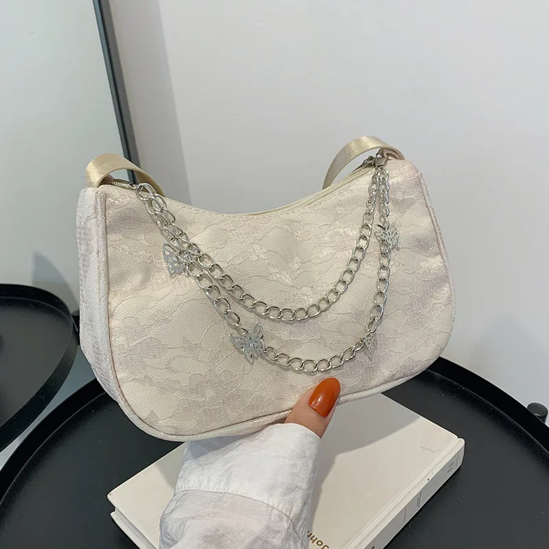 

Повседневная женская сумка на цепочке под подмышку, новинка 2021, модная простая сумка в трендовом дизайне, сумка через плечо