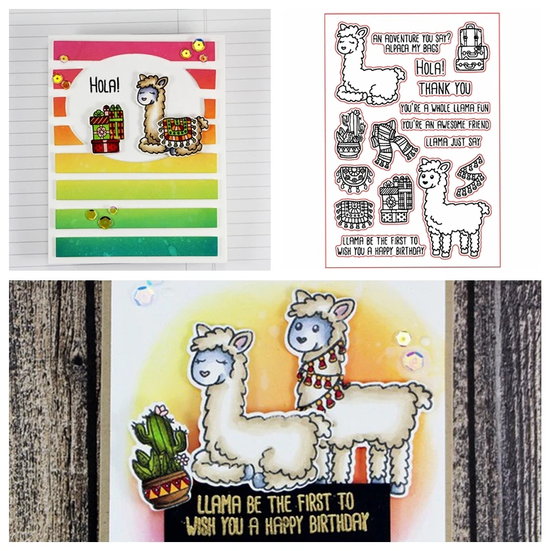 Прозрачные штампы лама желаю вам счастливого дня рождения для самостоятельного