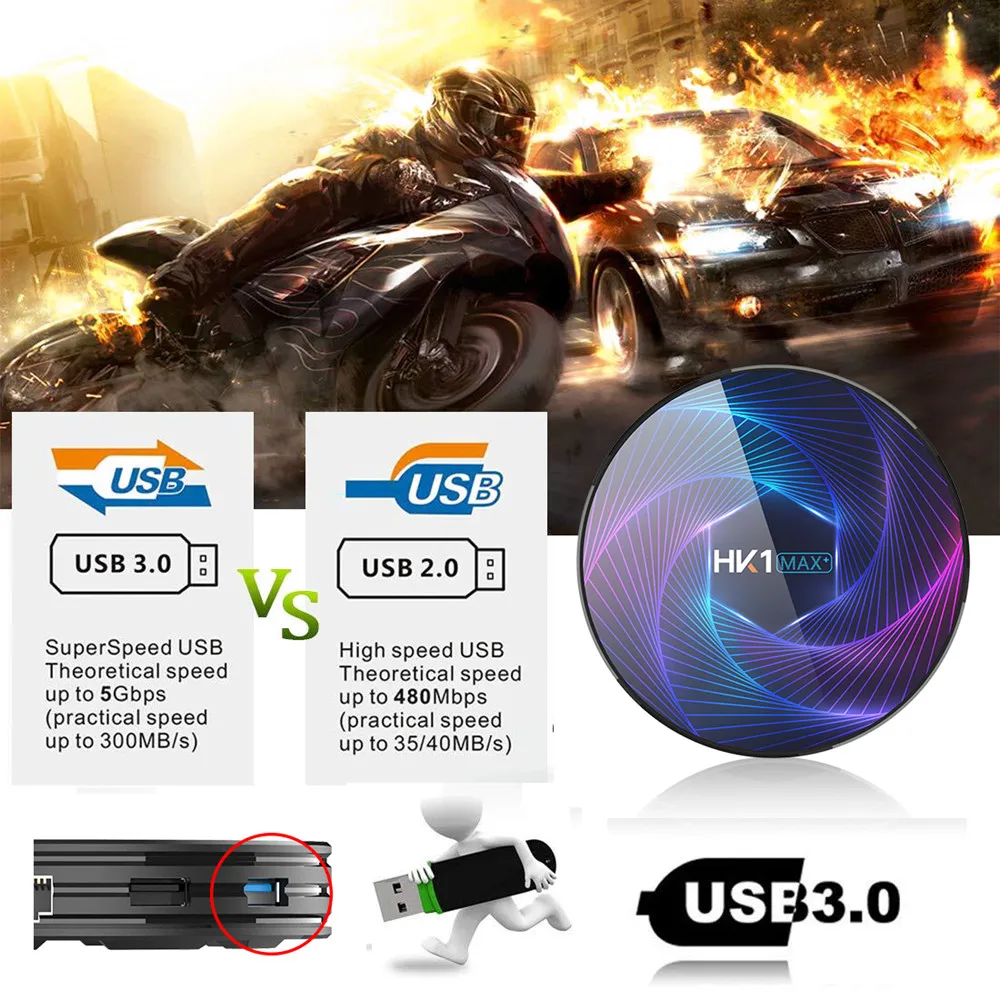 HK1 MAX Plus Восьмиядерный Android 9 0 Smart tv Box 4 Гб 128 64 ГБ 32 RK3368PRO 1080P H.265 4K Google плеер Netflix
