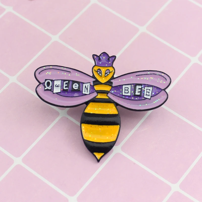 Джинсовая рубашка Queen Bee с эмалью ювелирное украшение в виде фиолетовой короны