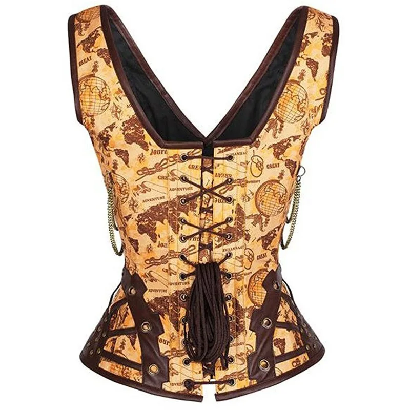 Корсет в стиле стимпанк с пряжкой цепочкой ретро|Бюстье и корсеты| |