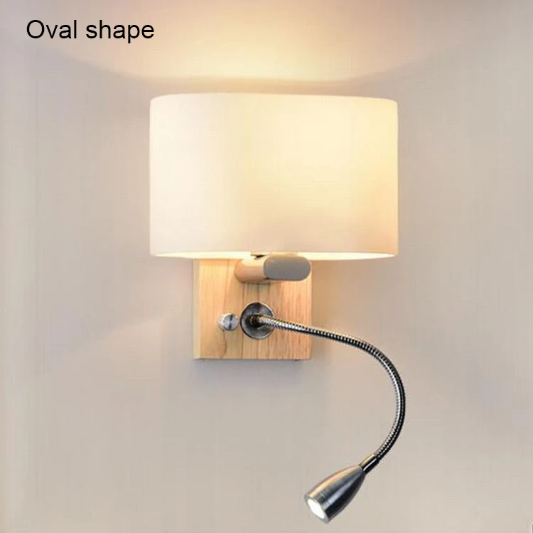 Oval shape - 1090 Светодиодный настенный светильник для спальни, прикроватный светильник, регулируемый книжный светильник, настенный светильник, светодиодный настенный светильник s для дома, тканевый туалетный светильник E27 - Цвет абажура: Oval shape - 1090