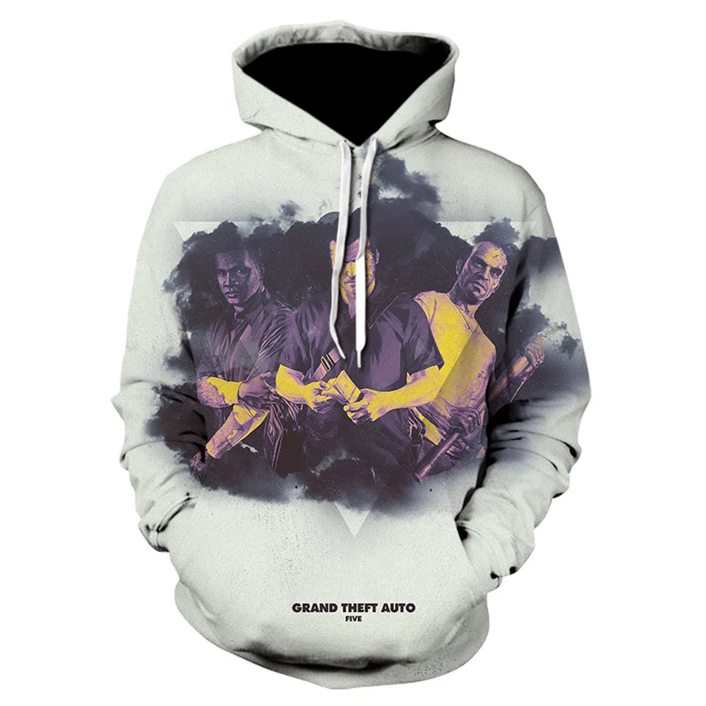 

Grand Theft Auto 3D Fun Fancy Hoodie Long Sleeve Street Style Hooded Jacket High Quality Unisex Gaming Sweatshirt