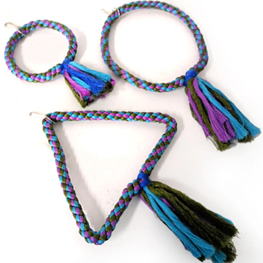 

Подставка для домашних животных, аксессуары для тренировок, канат для попугаев, подвесная плетеная клетка для птиц, веревка для жевания, игрушечные качели