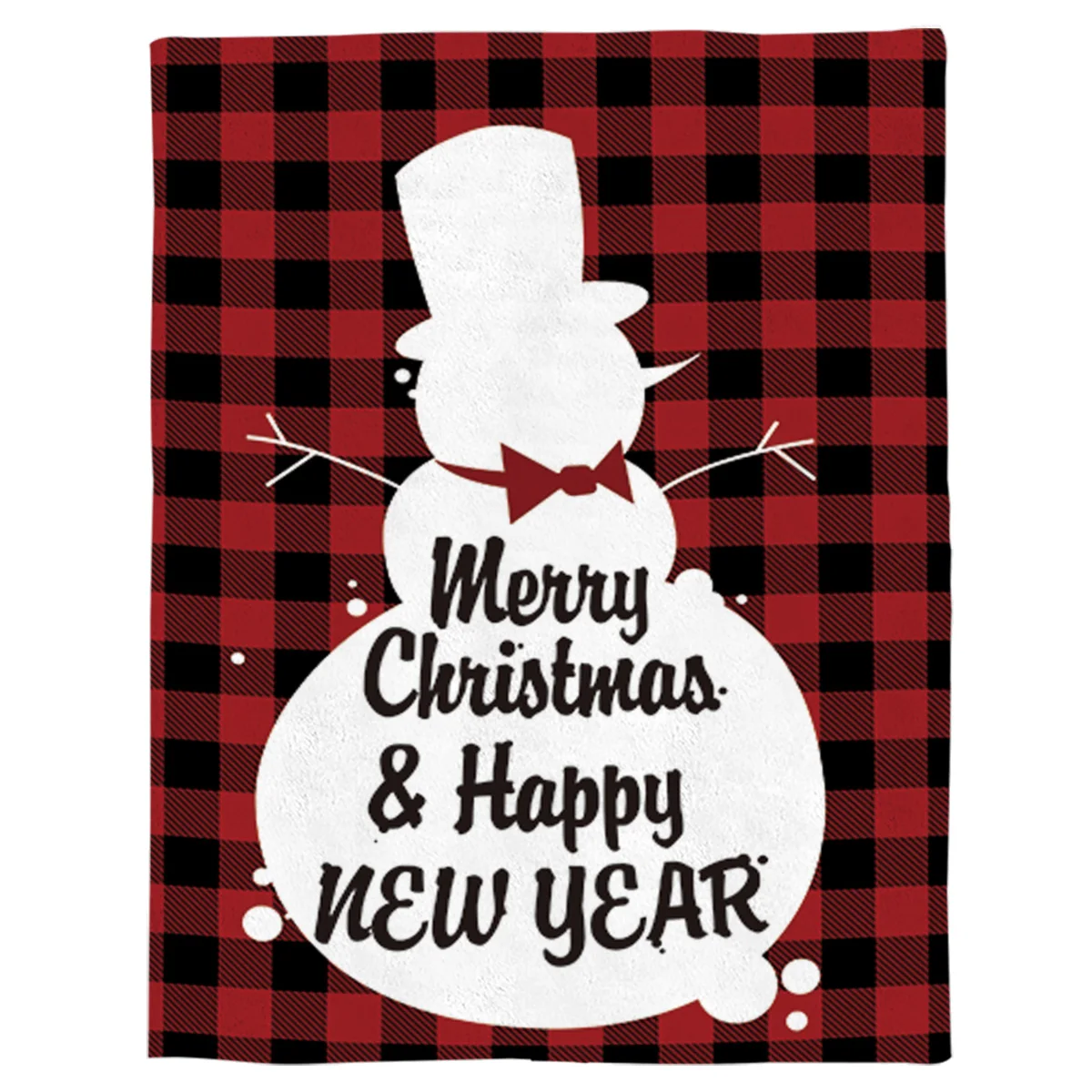 Merry Christmas Snowman Black Red Blankets Bedspread Flannel Travel Cover Personalized Comfort Camping Picnic Dorm Blanket | Дом и сад