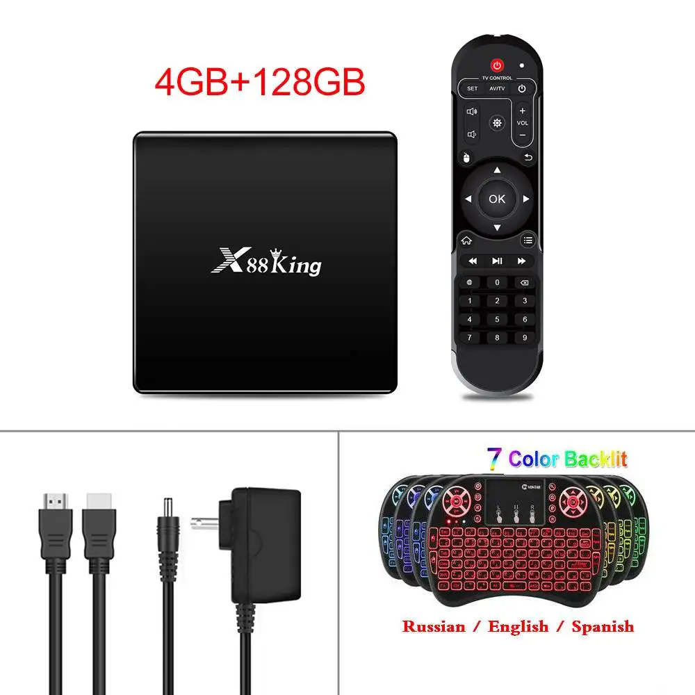 Black I8 4 ГБ ОЗУ 128 Гб ПЗУ Amlogic S922X ТВ приставка Android 9,0 двойной Wifi BT5.0 1000M 4K 60fps USB3.0 Google Play Store Youtube медиаплеер - Цвет: Black I8