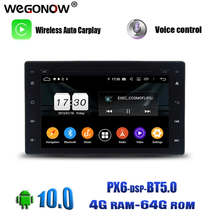 Автомобильный DVD плеер PX6 TDA7851 Android 10 0 64 Гб ПЗУ 8 ядер Wi Fi 4G RDS радио Bluetooth 2016 GPS