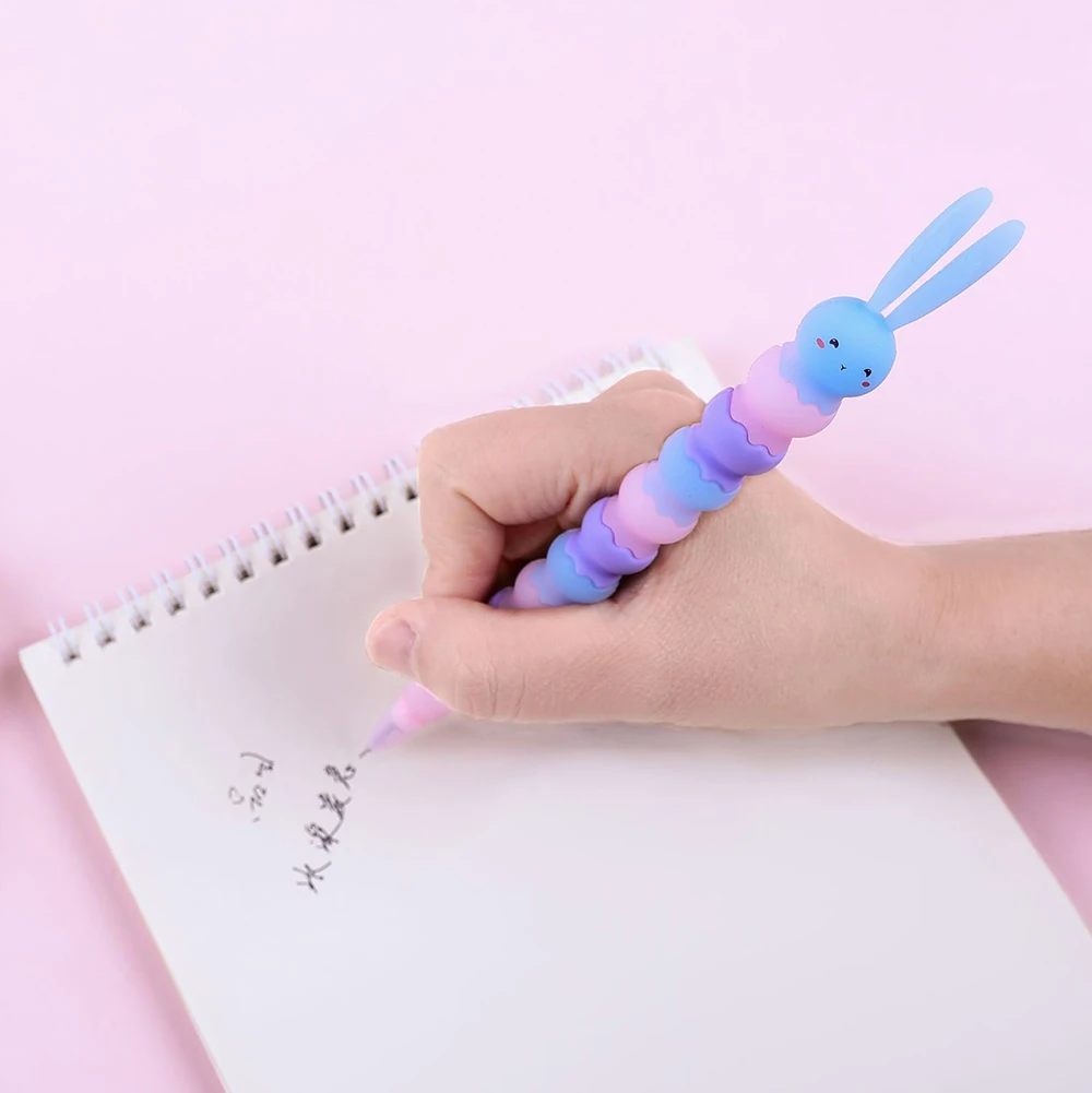 12Pcs Novelty Kawaii Pens Ice Cream Bunny Rabbit Cute Funny Girl Stationery Rollerball School Blue Black Ink Women Children Gift images - 6