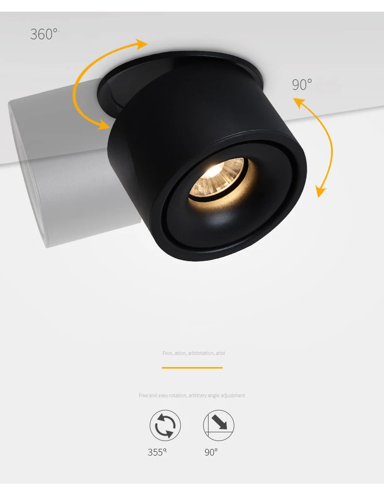 Регулируемая Встраиваемая Светодиодная лампа в скандинавском стиле Точечный