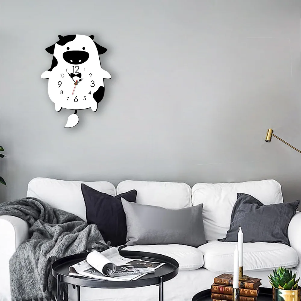 Мультфильм качели настенные часы современные украшения дома креативные