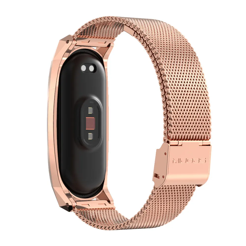 Браслет для Xiaomi Mi Band 5 6 металлический браслет NFC Global 4 на запястье 3 из нержавеющей