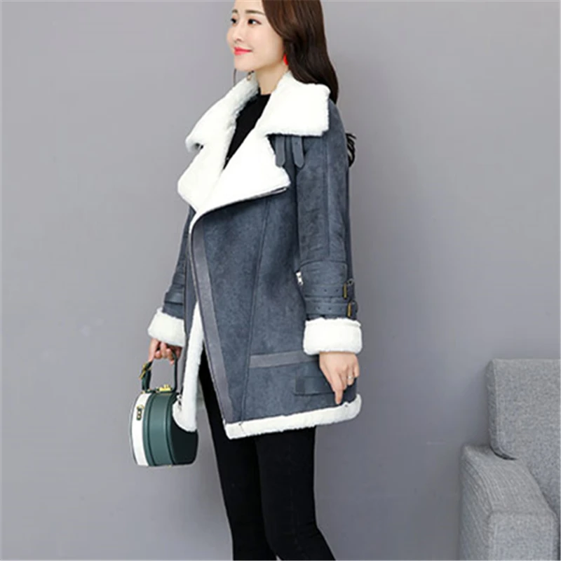 Женское кашемировое пальто с воротником-стойкой теплое хлопковое из овечьей