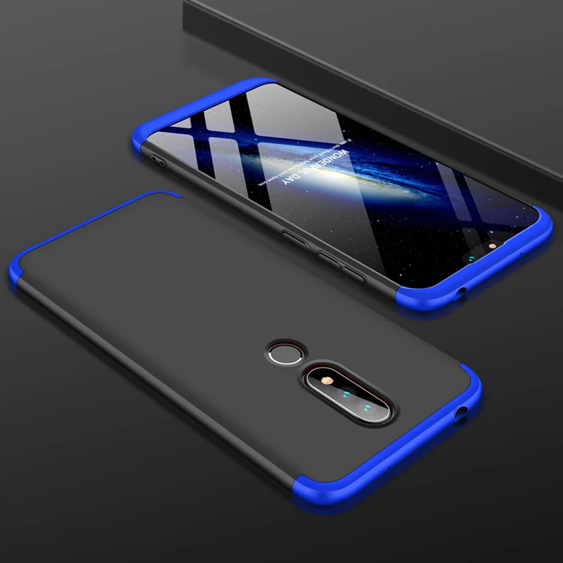 Для Nokia 6,1 Plus TA 1103 чехол Nokia X6 360 градусов защищенный полный корпус матовый чехол для nokia6,1 Plus Твердый защитный чехол - Цвет: 2