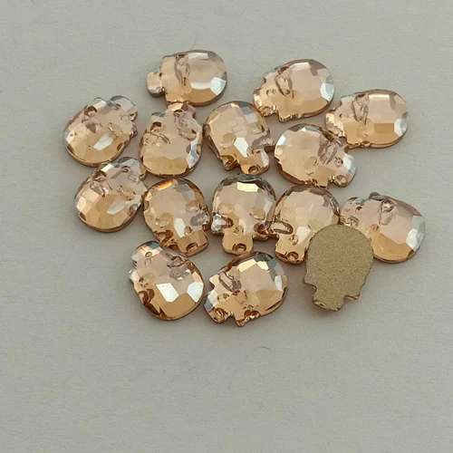 6X8 Champagne 10 шт Дизайн Стразы для ногтей Кристаллы череп 3d-украшения для ногтей Корея украшения для маникюра изысканные драгоценные камни в стиле панк - Цвет: 6X8 Champagne