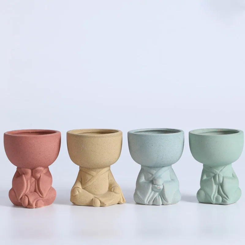 

Гуманоидный керамический цветочный горшок, креативный мультяшный контейнер для суккулентов, настольная ваза для цветов, украшение для дом...