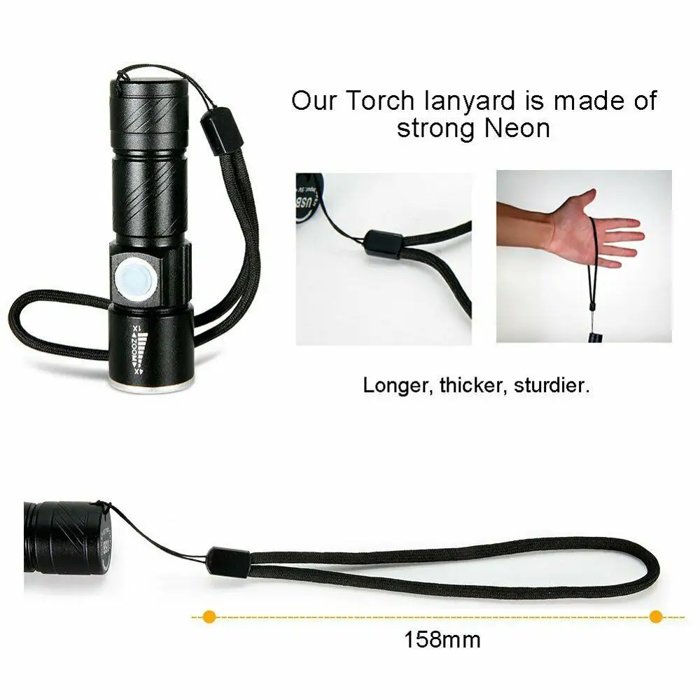 

Rechargeable USB Ultra Bright Small Cree LED Torch Flashlight Beam Focusing Zoom