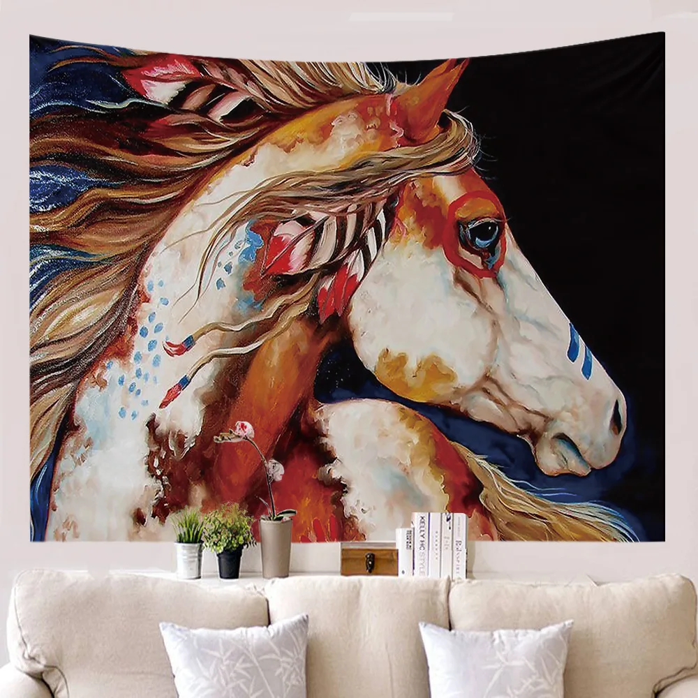 Настенный Гобелен Pentium с принтом лошадей гобелен в стиле хиппи картина маслом