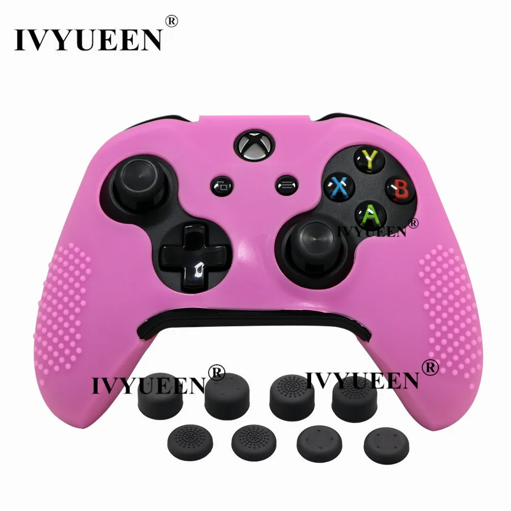 IVYUEEN силиконовой кожи для Xbox One X S контроллер Противоскользящий защитный чехол и 8 шт. аналоговые ручки Захваты дополнительная высота колпачки для большого пальца
