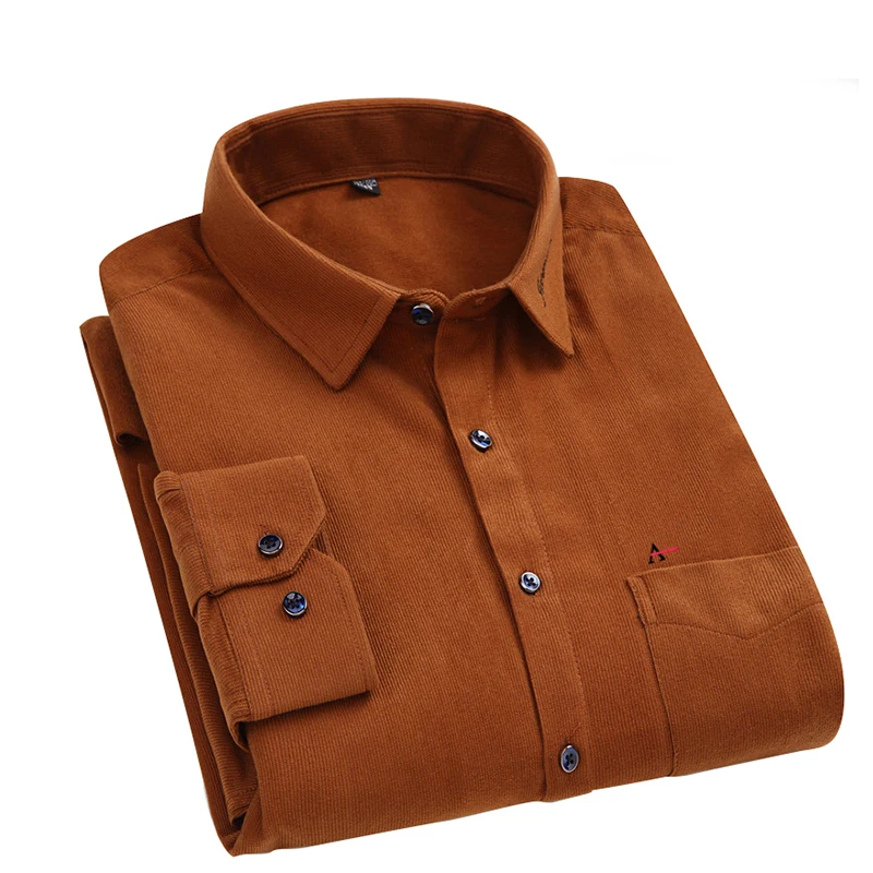 Мужская Вельветовая рубашка, Повседневная, осенне-зимняя, однотонная, 2019 от AliExpress RU&CIS NEW