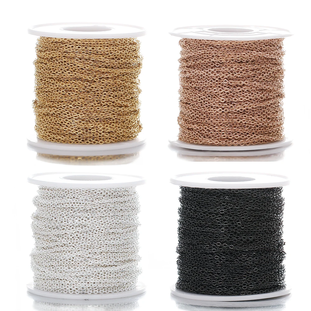 Цепь из нержавеющей стали для украшений сделай сам 2 метра розовое золото 18 К