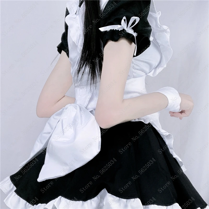 

JP Anime Kawaii Lolita Dress Sexy French Maid Apron Cosplay Costume Girls Women Party Role Play Dress Up Cafe Waitress Outfit