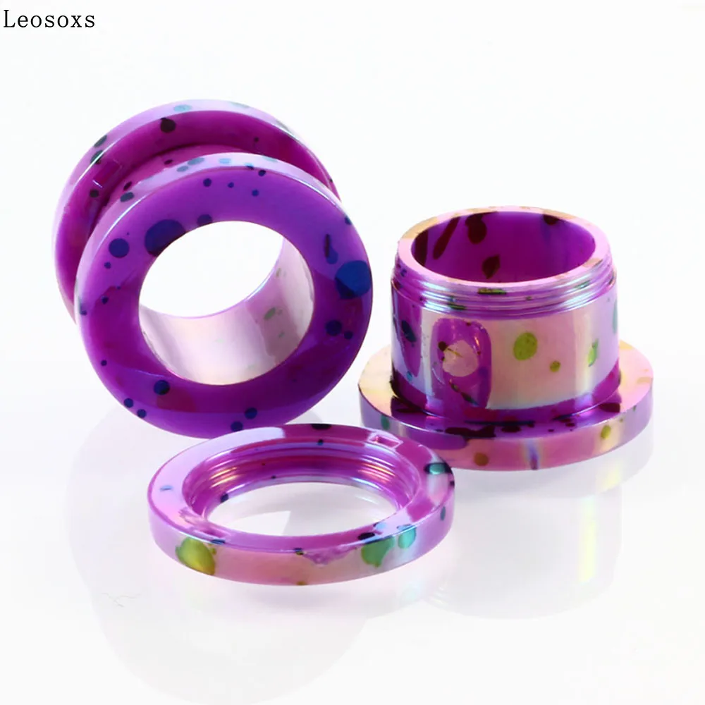 

Leosoxs 2 piece The new acrylic spot ear expansion thread hollow channel earrings body piercing jewelry sells well