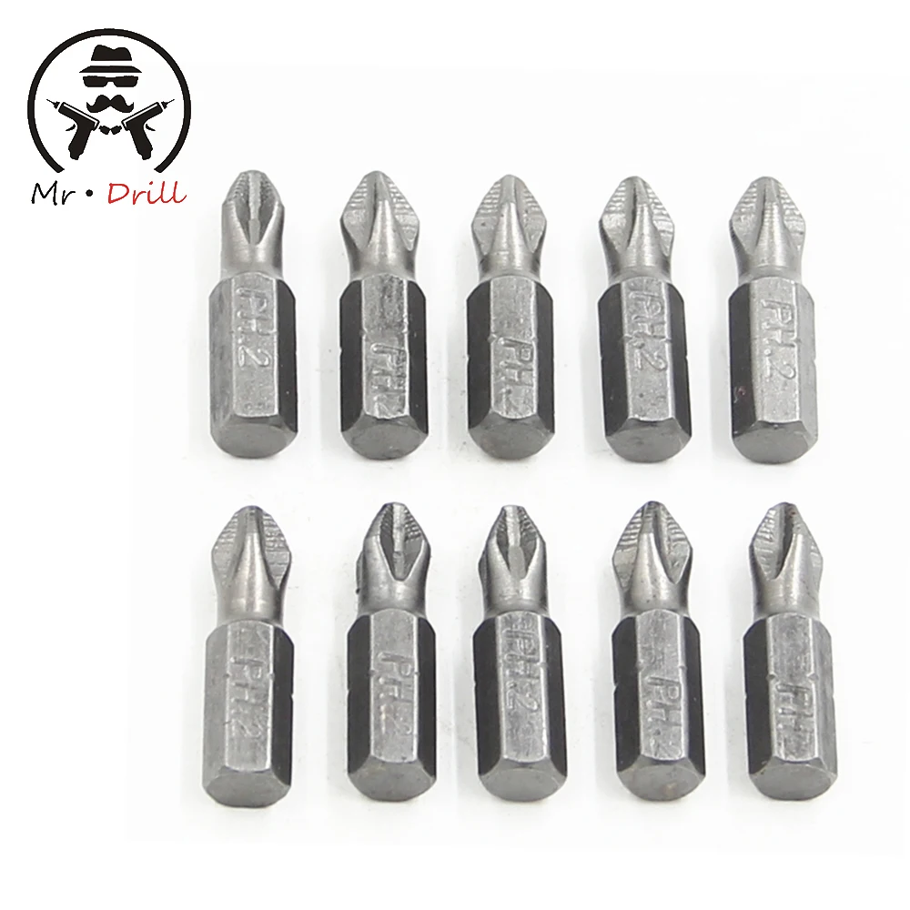 

10pcs Bits Set S2 Steel PH2 25mm Screwdriver bit Head Set Torx Hex Tri-Wing Spanner Cross-head Bits non-slip set