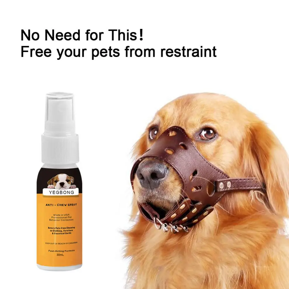 

Pet Dog No Chew Spray Stop Dog Chewing Deterrent Anti Chew Repellent Formula For Puppy Cat Biting & Correcting Bad Habits 30ml