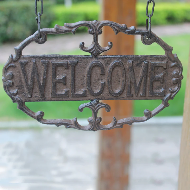 Овальные рустикальные чугунные таблички уличные Двухсторонние настенные