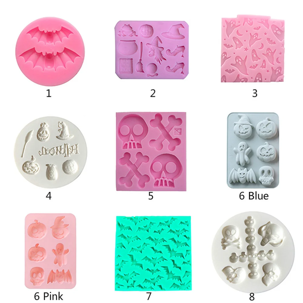 1 шт. силиконовые хэллоуин череп тыква страшные летучие мыши с привидениями